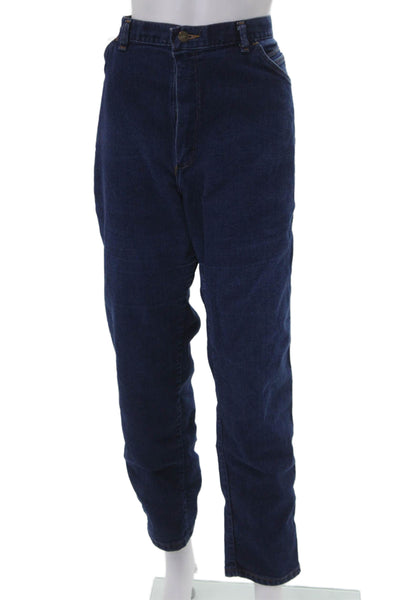 Wrangler Women Mom Tapered Jeans Dark Blue Button Mid Rise Size 18