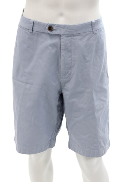 Brooks Brothers Men Bermuda Chino Shorts Light Blue Cotton Button Size 42