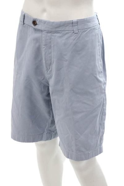 Brooks Brothers Men Bermuda Chino Shorts Light Blue Cotton Button Size 42