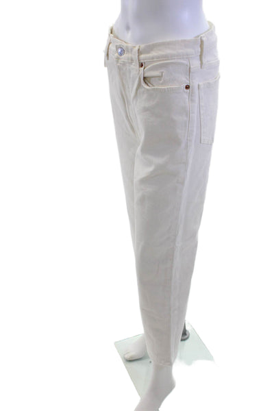 Re/Done Women High Waist Cropped Capri Pants White Size 29