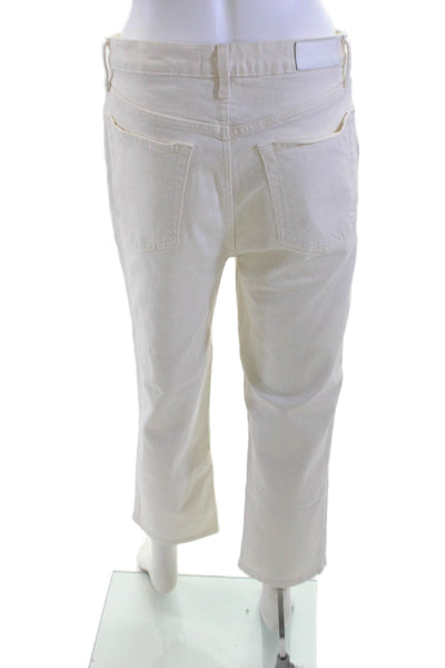 Re/Done Women High Waist Cropped Capri Pants White Size 29