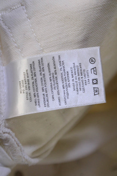 Re/Done Women High Waist Cropped Capri Pants White Size 29
