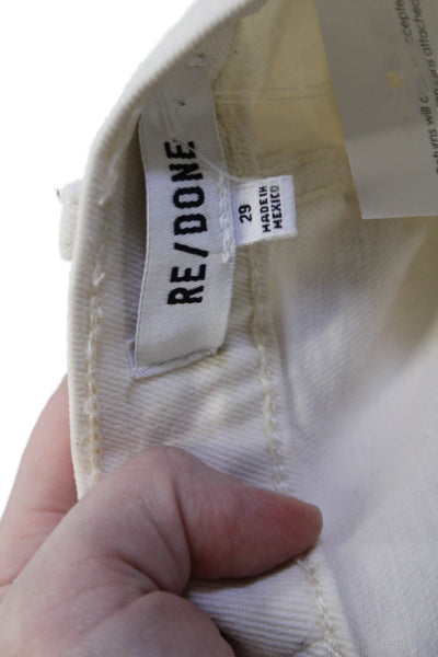 Re/Done Women High Waist Cropped Capri Pants White Size 29