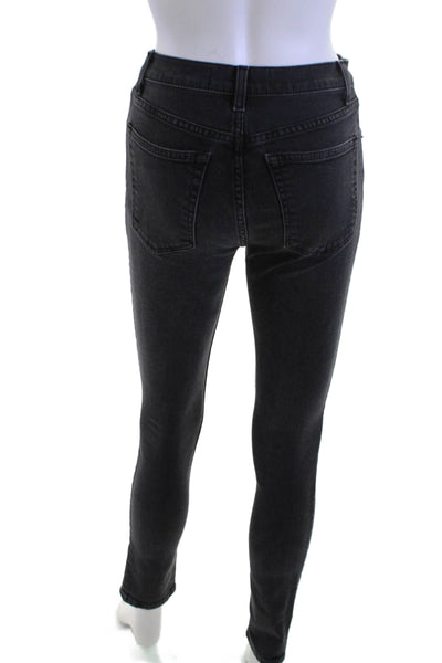 Reformation Women Black Skinny Ankle Jeans Mid-Rise Size 25