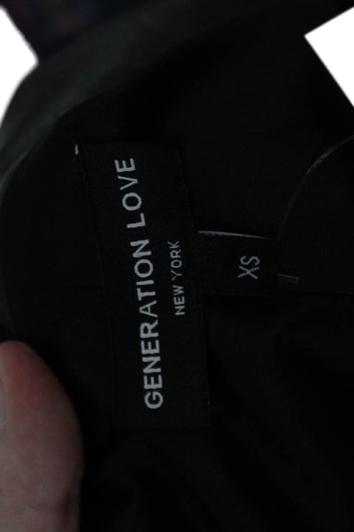 Generation Love Women Biker Motorcycle Jacket Black PU Collared Button Size XS
