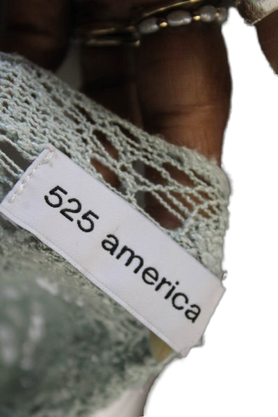 525 America Women Bohemian Green Round Neck Sweater Viscose-Linen Blend Size XS