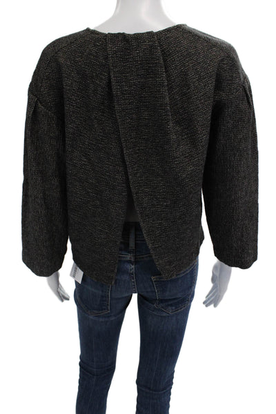Ba&Sh Women Dark Gray 3/4 Sleeve Pullover Sweater Round Neck Size 4