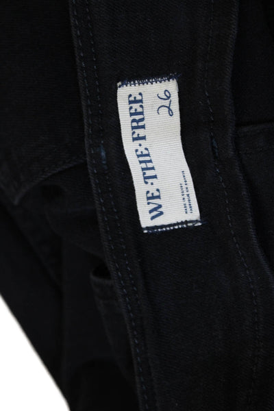 We The Free Womens Bootcut Flared Jeans Black High-Rise Inseam 33 Size 26