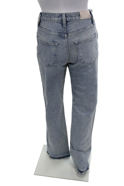 Paige Unisex Light Blue Wide-Leg Jeans High Rise Button Size 24