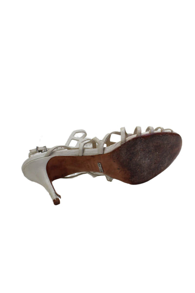 Schutz Womens Open Toe Strappy Slingback Heels White Size 11