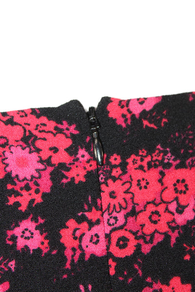 Club Monaco Women Sheath Wrap Dress Black V-Neck Short Sleeve Tie Waist Size 4