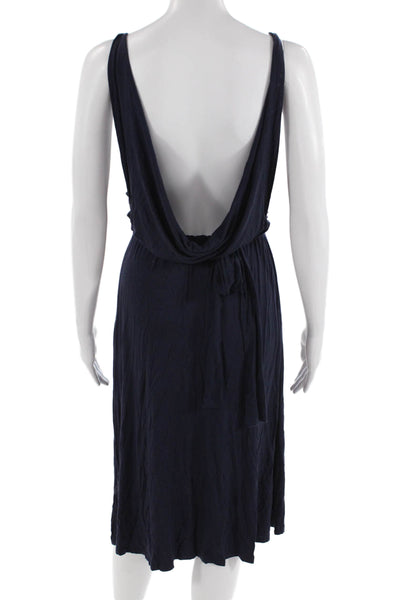 Splendid Women Dark Blue Slip Wrap Midi Dress Sleeveless Size S