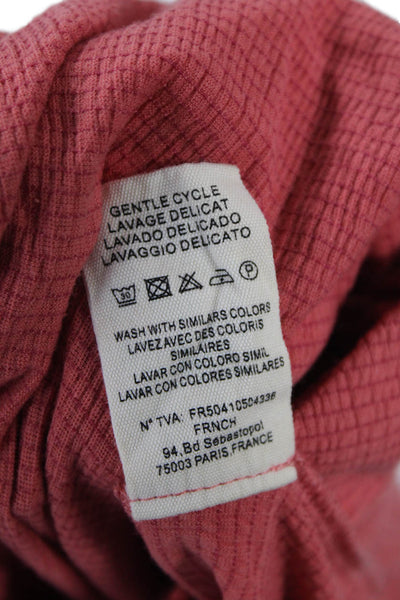 FRNCH Womens T-Shirt Wrap Dress Pink Short Sleeve Tie Size XS