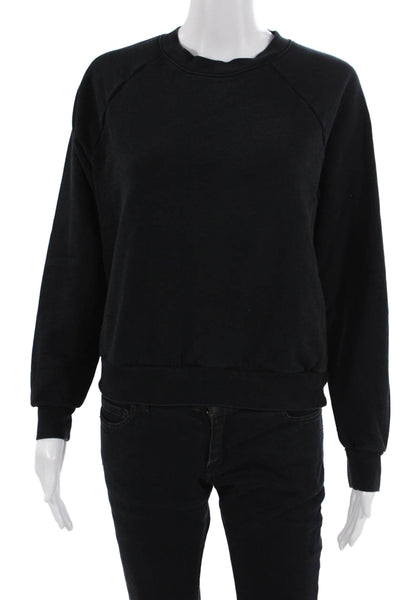 TNA Women Pullover Sweatshirts Black Crew Neck Long Sleeve Size XS