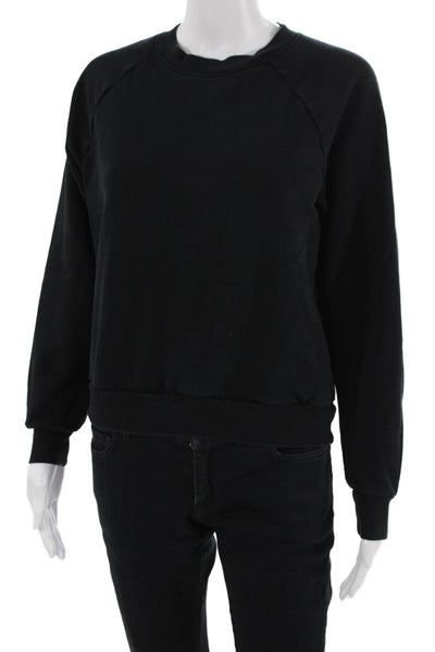 TNA Women Pullover Sweatshirts Black Crew Neck Long Sleeve Size XS