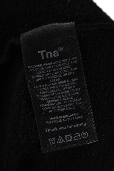 TNA Women Pullover Sweatshirts Black Crew Neck Long Sleeve Size XS