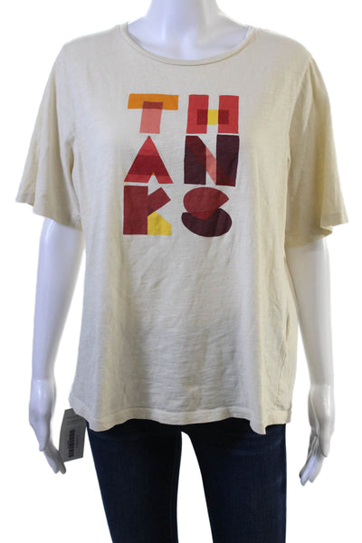 Ba&Sh Women Basic Graphic Cotton Round Neck Short Sleeve T-Shirt Size S