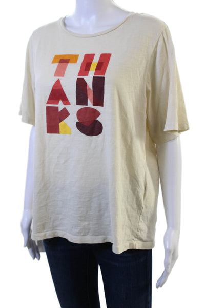 Ba&Sh Women Basic Graphic Cotton Round Neck Short Sleeve T-Shirt Size S