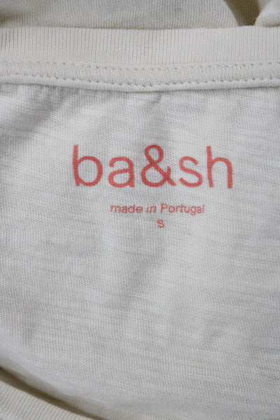 Ba&Sh Women Basic Graphic Cotton Round Neck Short Sleeve T-Shirt Size S