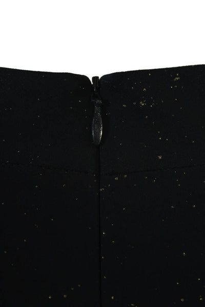 Ports Womens High Neck Tie Blouse Black Long Sleeve Polyester Size 4