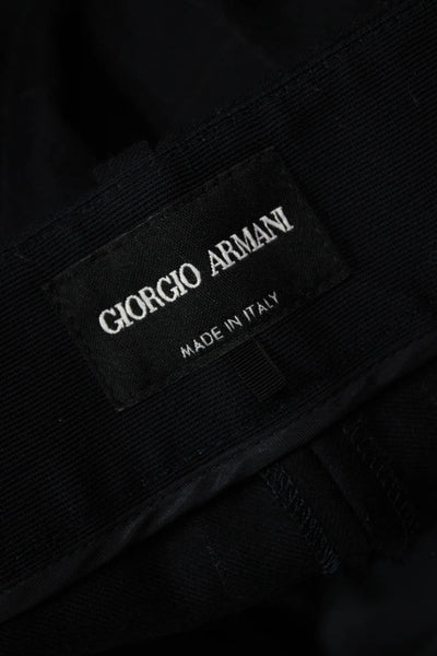Giorgio Armani Mens Dress Pants Black Check Virgin Wool Size 10