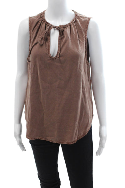 Bella Dahl Women Brown Tencel Sleeveless Tank Bohemian Size M