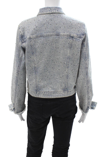 Generation Love Women Light Blue Collared Snap Jacket Size M