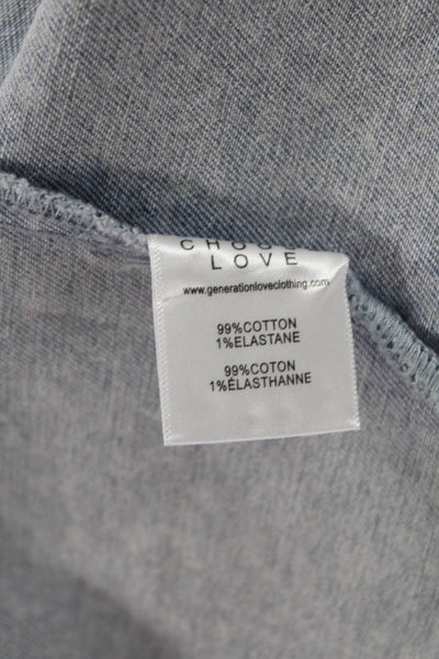 Generation Love Women Light Blue Collared Snap Jacket Size M