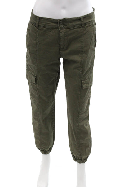 Sanctuary Women Cropped Cargo Pants Army Green Size 26