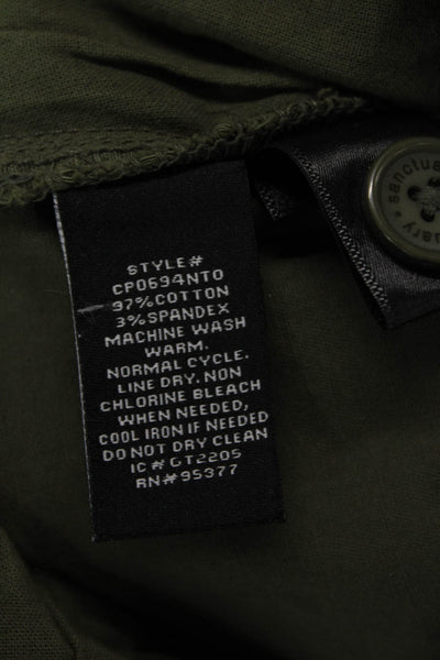 Sanctuary Women Cropped Cargo Pants Army Green Size 26