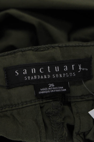 Sanctuary Women Cropped Cargo Pants Army Green Size 26