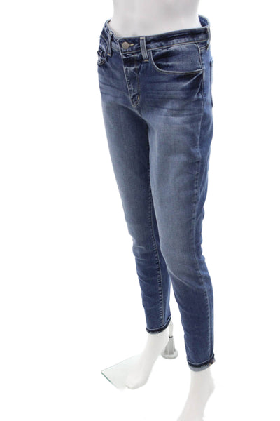 L'Agence Women Skinny Ankle Jeans Blue Mid-Rise Size 28