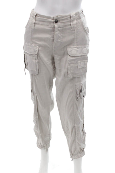 Marrakech Women Cropped Cargo Pants Beige Button Size 26