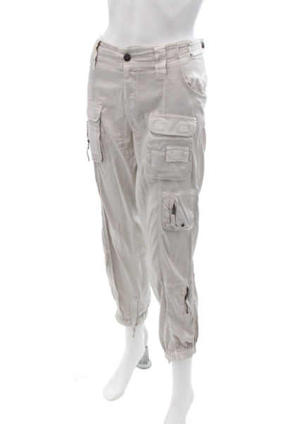 Marrakech Women Cropped Cargo Pants Beige Button Size 26