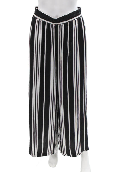 L'Agence Women Black Striped Bohemian Pants Petite Size S