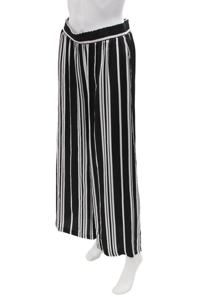 L'Agence Women Black Striped Bohemian Pants Petite Size S