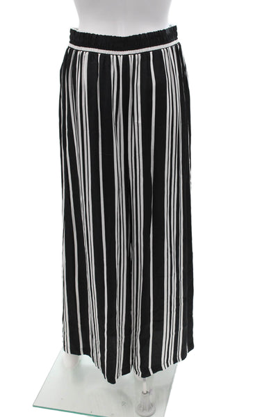 L'Agence Women Black Striped Bohemian Pants Petite Size S