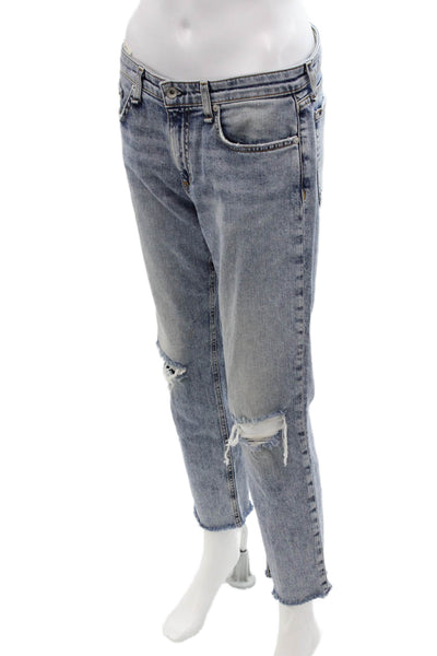 Rag & Bone Womens Boyfriend Cropped Jeans Blue Mid-Rise Size 27
