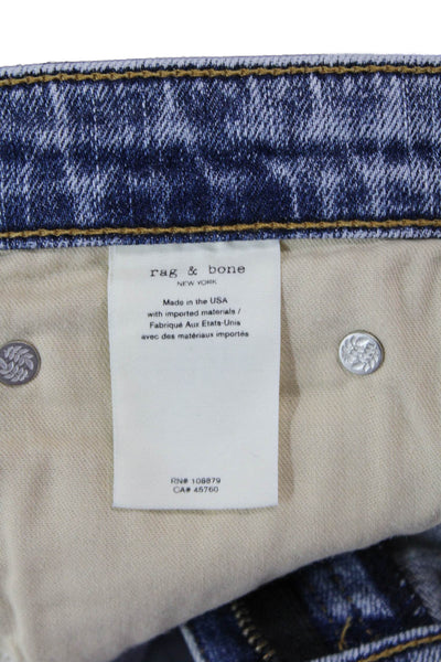 Rag & Bone Womens Boyfriend Cropped Jeans Blue Mid-Rise Size 27