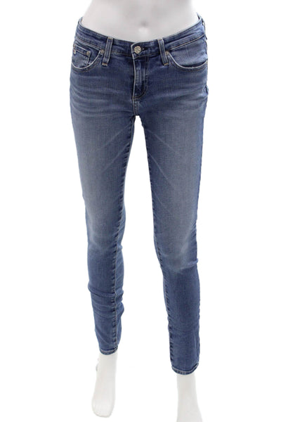 AG Women Ankle Skinny Jeans Blue Mid-Rise 28in Inseam Size 26