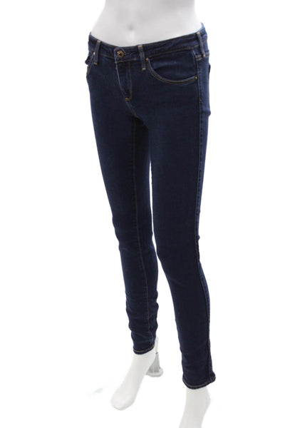 AG Women Skinny Jeggings Dark Blue Mid-Rise Size 26