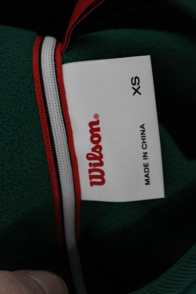 Designer Women Green Polyester High Neck Sleeveless Vest Size XS