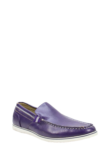 Stacy Adams Mens Leather Slide On Dress Shoe Loafers Purple Size 8 Medium