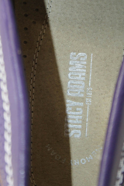 Stacy Adams Mens Leather Slide On Dress Shoe Loafers Purple Size 8 Medium