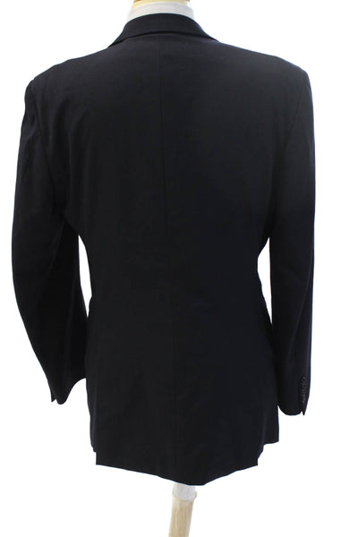 Joseph Abboud Men Dark Blue Wool Suit Jacket Classic Collared Button Size L