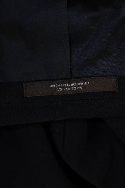 Joseph Abboud Men Dark Blue Wool Suit Jacket Classic Collared Button Size L