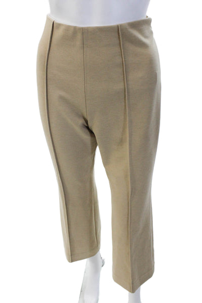 ATM Women Cropped Dress Pants Beige Zip Solid Classic Size 6