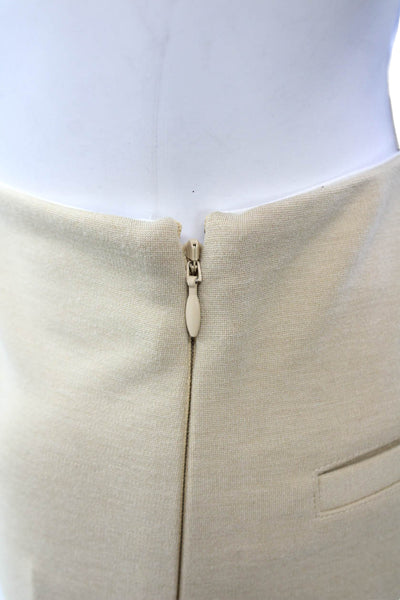 ATM Women Cropped Dress Pants Beige Zip Solid Classic Size 6