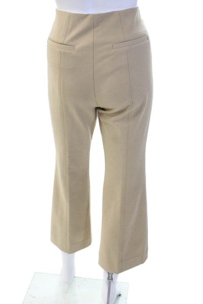 ATM Women Cropped Dress Pants Beige Zip Solid Classic Size 6