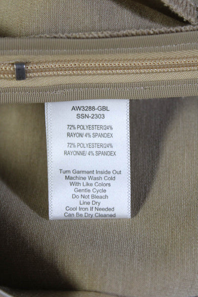 ATM Women Cropped Dress Pants Beige Zip Solid Classic Size 6